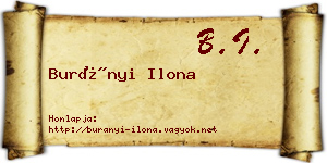 Burányi Ilona névjegykártya